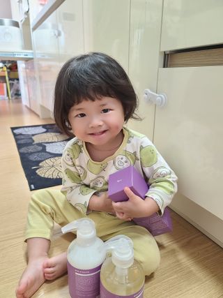 빅그린 베이비라인 3종세트 - 샴푸앤바디워시500ml,올인원로션500ml,바디크림170ml — 5점을 준 리뷰어가 2022년 11월 올린 사용 사진