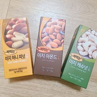 짜먹는 이지견과 짜먹는 이지아몬드, 짜먹는 이지허니피넛, 짜먹는 이지캐슈넛 각 10g X  10포 — 5점을 준 리뷰어가 2021년 2월 올린 사용 사진