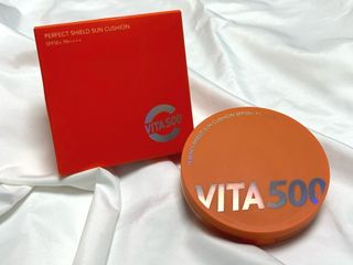 광동생활건강 MF[광동] 비타500✨주름개선·미백·SPF50+🌞퍼펙트쉴드 빅 선쿠션 본품 — 5점을 준 리뷰어가 2024년 5월 올린 사용 사진