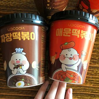 유비쿡 컵떡볶이 매운컵떡볶이2개/ 짜장컵떡볶이 2개  총 4개세트 — 5점을 준 리뷰어가 2021년 2월 올린 사용 사진