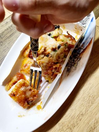 브라잇벨리 비건피자 [노밋피자알로하 & 노밋피자포테이토] 2가지맛 — 4.5점을 준 리뷰어가 2022년 7월 올린 사용 사진