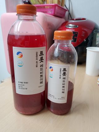 트롯전통식혜 트롯레드비트식혜 1리터 +500리터 — 5점을 준 리뷰어가 2021년 5월 올린 사용 사진