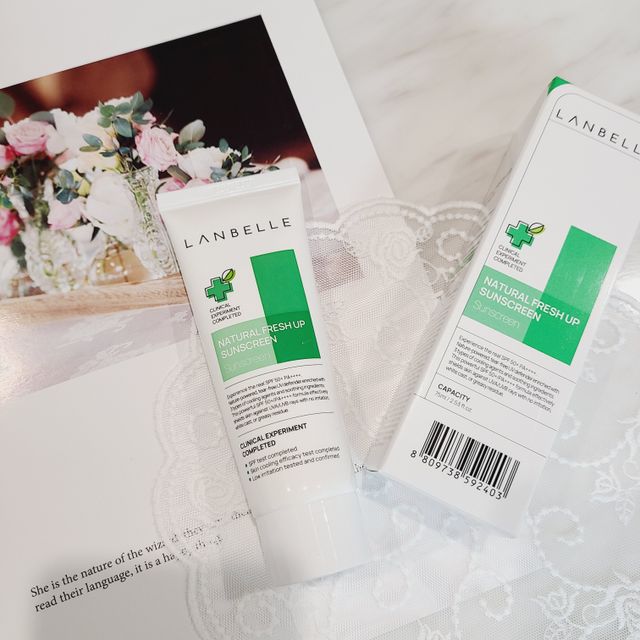 랑벨 내츄럴 프레시 업 선크림 75ml 리뷰 사진