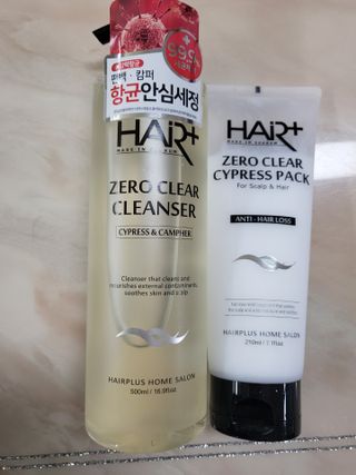 헤어플러스 제로클리어 샴푸 500ml, 두피팩 210ml 2종SET — 2.5점을 준 리뷰어가 2021년 3월 올린 사용 사진