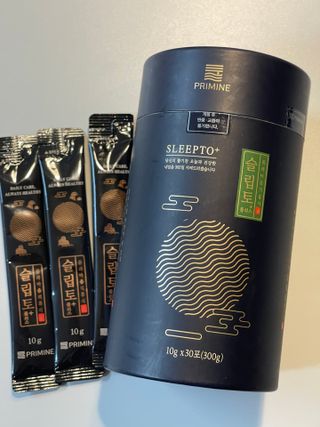 프리마인 자체 기업부설 연구소에서 찾아낸 건강한 수면의 비밀.  슬립토 플러스 30포 — 3점을 준 리뷰어가 2022년 4월 올린 사용 사진