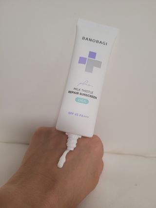 바노바기 코스메틱 바노바기 밀크씨슬 리페어 시카 폼 클렌저 플러스 120ml + 선스크린 플러스 50ml — 5점을 준 리뷰어가 2023년 8월 올린 사용 사진