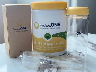 프로티원 단백질쉐이크 녹차맛 2주분 1통+보틀 — 5점을 준 리뷰어가 2021년 4월 올린 사용 사진