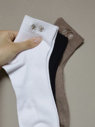 [사이즈가 있는 양말 필로이] 남/여 골지 발목 양말 4족 세트 남【S, M, L, XL】여【S, M, L】_컬러 랜덤 — 5점을 준 리뷰어가 2022년 6월 올린 사용 사진