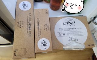 노플(NOPL) 노플 친환경 바이오 산화 생분해  항균 일회용 위생 비닐장갑 100매 + 지퍼백 소형, 대형 — 5점을 준 리뷰어가 2021년 9월 올린 사용 사진