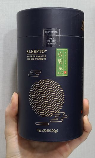프리마인 자체 기업부설 연구소에서 찾아낸 건강한 수면의 비밀.  슬립토 플러스 30포 — 4점을 준 리뷰어가 2022년 1월 올린 사용 사진