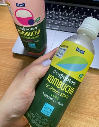 더그레잇티 콤부차 [매일유업] 더그레잇티 44kcal 콤부차 300ml *12개입 (오리지널 6개+베리리치 6개) — 4점을 준 리뷰어가 2023년 9월 올린 사용 사진