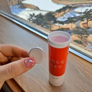 [슬림드랍 석류맛] 건기식 다이어트 보조제 겸 비타민 — 4점을 준 리뷰어가 2022년 1월 올린 사용 사진