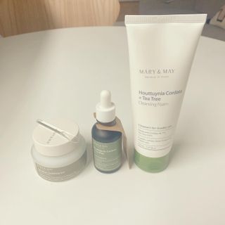 마리엔메이 센서티브 수딩 젤 크림 + 어성초 티트리 추출물 세럼 + 어성초 티트리 모공 클렌징 폼 — 5점을 준 리뷰어가 2021년 8월 올린 사용 사진