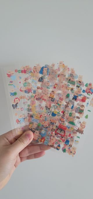 리훈 곰부 내지꾸미기 투명 리무버블 스티커팩 다이어리 다꾸 미니 씰 세트 — 5점을 준 리뷰어가 2023년 5월 올린 사용 사진