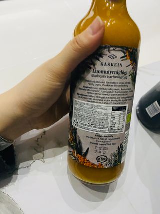 H365 [Kaskein Luomutyrniglögi] 핀란드 전통 무알콜 멀드와인 시벅톤 글로기 — 4점을 준 리뷰어가 2021년 4월 올린 사용 사진