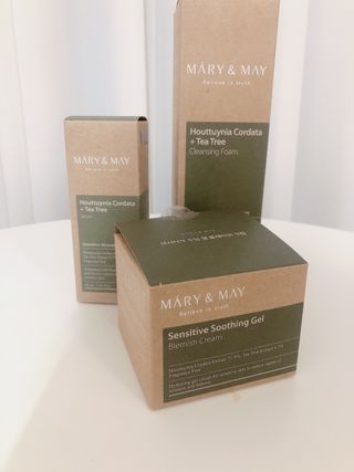 마리엔메이 센서티브 수딩 젤 크림 + 어성초 티트리 추출물 세럼 + 어성초 티트리 모공 클렌징 폼 — 5점을 준 리뷰어가 2021년 8월 올린 사용 사진