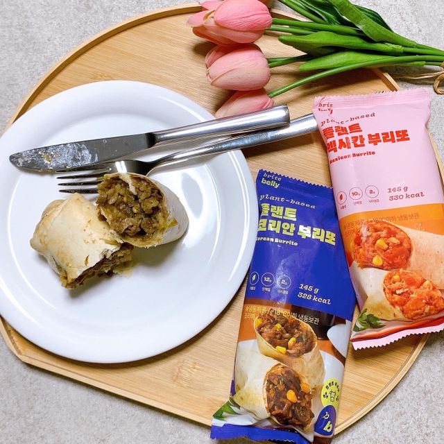 2분완성, 맛있는 식물성 부리또 2종 (멕시칸, 코리안) 리뷰 사진