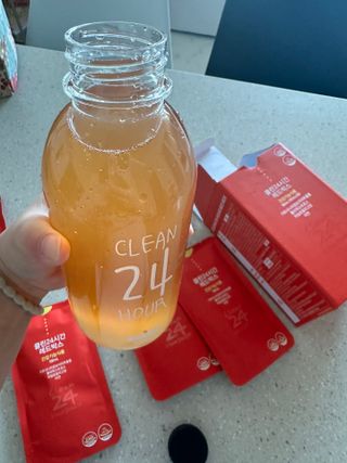 클린24시간 레드박스 1BOX(5포) + 전용보틀(500ml) — 5점을 준 리뷰어가 2024년 1월 올린 사용 사진