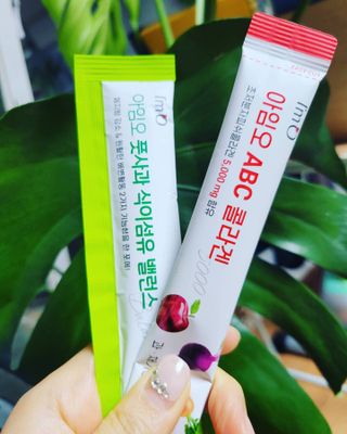 아임오 풋사과 식이섬유 밸런스 젤리 14포 — 3점을 준 리뷰어가 2021년 6월 올린 사용 사진