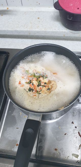 [풀무원] 자연은맛있다 정면, 백면, 홍면  세트 — 5점을 준 리뷰어가 2021년 4월 올린 사용 사진