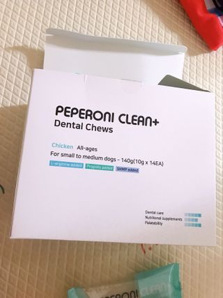 페페로니 클린플러스 덴탈치킨껌 10g x 14p — 5점을 준 리뷰어가 2021년 7월 올린 사용 사진