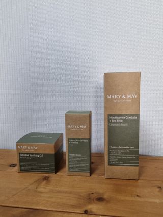 마리엔메이 센서티브 수딩 젤 크림 + 어성초 티트리 추출물 세럼 + 어성초 티트리 모공 클렌징 폼 — 5점을 준 리뷰어가 2021년 9월 올린 사용 사진