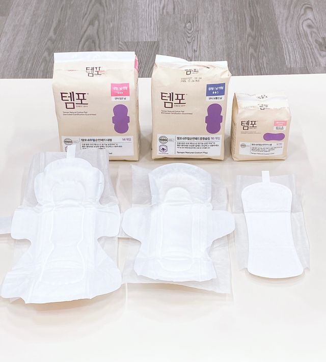 나우[템포] 템포 패드 내추럴 순면 생리대 SET(중형 슬림 + 대형 + 라이너) 리뷰 사진
