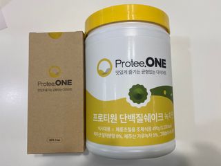 프로티원 단백질쉐이크 녹차맛 2주분 1통+보틀 — 4.5점을 준 리뷰어가 2021년 4월 올린 사용 사진