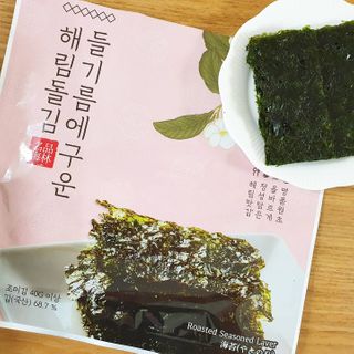 [해림맛김] 들기름에 구운 바삭바삭 김 4종 세트 + 1종 랜덤발송 총5개입 — 5점을 준 리뷰어가 2021년 2월 올린 사용 사진