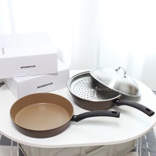 모멘토 마론 프라이팬 26cm 3종 (26cm팬/26cm웍팬/호환 스티머+돔뚜껑) — 5점을 준 리뷰어가 2022년 9월 올린 사용 사진
