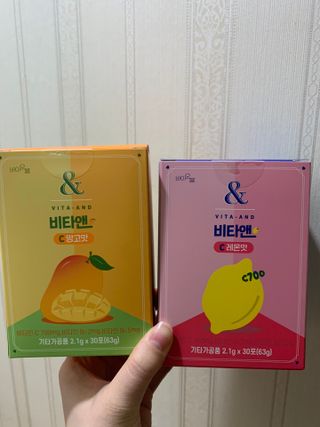 비타앤C 레몬맛, 망고맛 — 4점을 준 리뷰어가 2021년 4월 올린 사용 사진