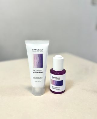 바노바기 코스메틱 바노바기 밀크 씨슬 리페어 세럼 30ml & 크림 50ml — 5점을 준 리뷰어가 2024년 4월 올린 사용 사진
