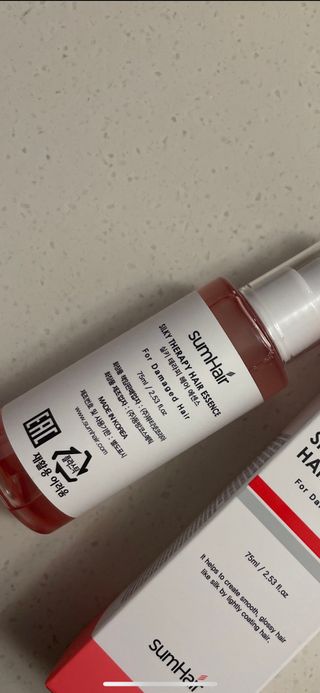 썸헤어 / SUMHAIR 썸헤어 실키 테라피 헤어 에센스 — 4점을 준 리뷰어가 2021년 4월 올린 사용 사진