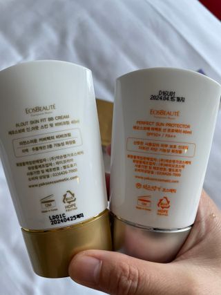 약손명가코스메틱 에오스보떼 퍼펙트 선 프로텍터 선크림 / 인_아웃 스킨 핏 비비크림 세트 구성 — 4점을 준 리뷰어가 2021년 7월 올린 사용 사진