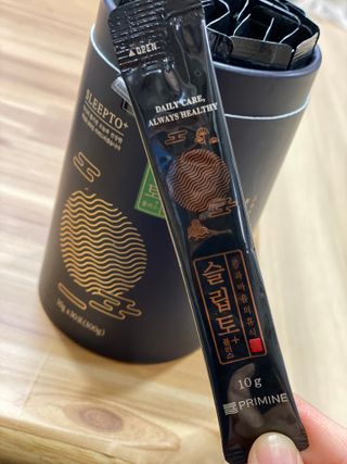 프리마인 자체 기업부설 연구소에서 찾아낸 건강한 수면의 비밀.  슬립토 플러스 30포 — 3점을 준 리뷰어가 2021년 12월 올린 사용 사진