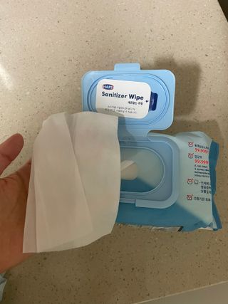 햅스 세균없는 주방 대형 2팩, HAPS sanitizer wipe — 3점을 준 리뷰어가 2022년 1월 올린 사용 사진