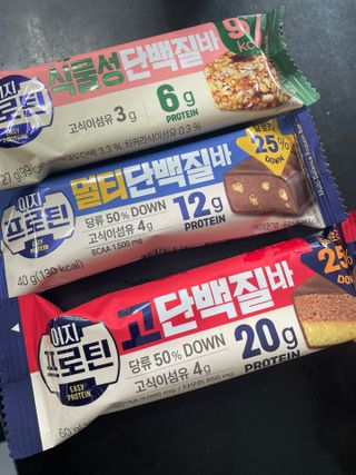 이지프로틴바 3종x각 2ea (고단백질바, 멀티단백질바, 식물성단백질바) — 5점을 준 리뷰어가 2024년 3월 올린 사용 사진
