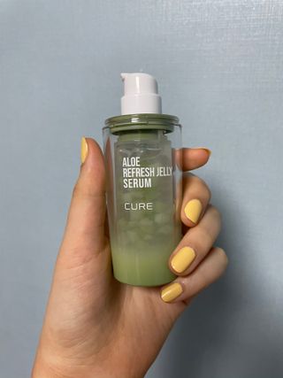 김정문알로에 큐어 큐어 알로에 리프레쉬 젤리 세럼, 큐어 알로에 하이드로 젤리 크림 — 5점을 준 리뷰어가 2021년 3월 올린 사용 사진