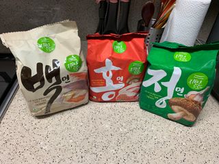[풀무원] 자연은맛있다 정면, 백면, 홍면  세트 — 4점을 준 리뷰어가 2021년 4월 올린 사용 사진