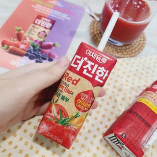 [롯데칠성] 야채듬뿍 더'진한 [롯데칠성] 야채는 이제 COLORFULL! 야채듬뿍  더 진한 레드 4개 +퍼플 4개 (총 8개) — 5점을 준 리뷰어가 2023년 6월 올린 사용 사진