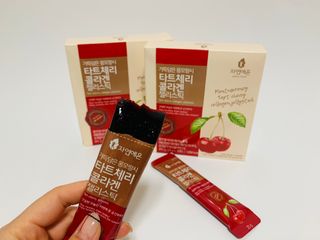 자연에온 가득담은 몽모랑시 타트체리 콜라겐 젤리스틱 — 4점을 준 리뷰어가 2021년 1월 올린 사용 사진