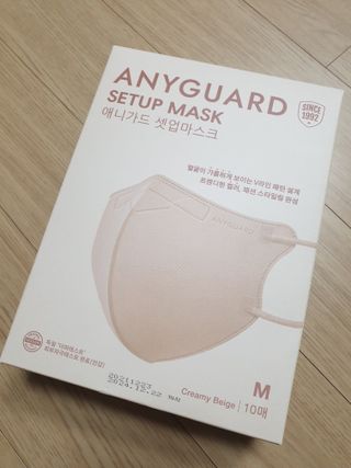 애니가드 셋업마스크 4컬러 각 10매입 [크리미베이지, 캐시미어로즈, 초콜렛브라운, 미드나잇네이비] — 5점을 준 리뷰어가 2022년 2월 올린 사용 사진