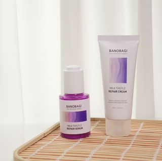 바노바기 코스메틱 바노바기 밀크 씨슬 리페어 세럼 30ml & 크림 50ml — 5점을 준 리뷰어가 2024년 6월 올린 사용 사진
