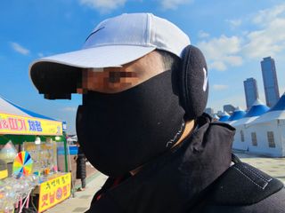 [AVAVE] 어베이브 페이스히트 스포츠 골프 방한 페이스 마스크 — 5점을 준 리뷰어가 2024년 1월 올린 사용 사진