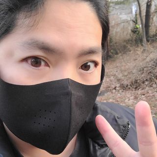 [AVAVE] 어베이브 페이스히트 스포츠 골프 방한 페이스 마스크 — 5점을 준 리뷰어가 2024년 1월 올린 사용 사진