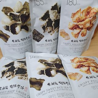 오희숙 전통부각 명인 찹쌀김부각, 찹쌀다시마부각, 황태껍질튀각 총 6봉 — 5점을 준 리뷰어가 2021년 6월 올린 사용 사진