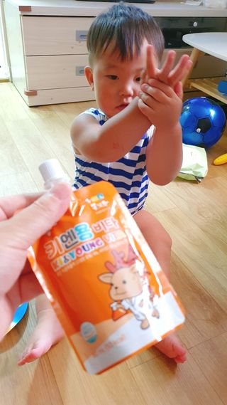 [몸엔용] 아이가 먹는 달콤 국산녹용 키엔용 비타  80ml x 10포 — 5점을 준 리뷰어가 2021년 7월 올린 사용 사진