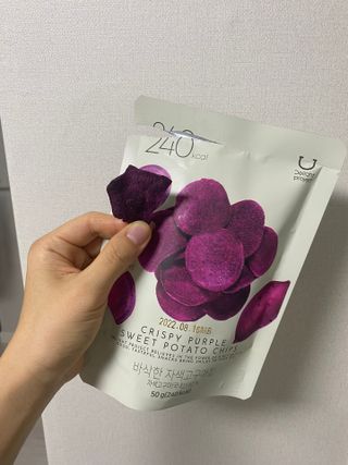 딜라이트 프로젝트 바삭한 원물칩 3종 고구마칩, 자색고구마칩, 느타리버섯칩 [총 6봉지] — 5점을 준 리뷰어가 2022년 2월 올린 사용 사진