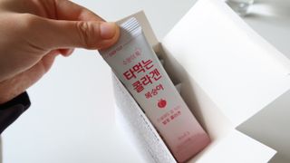 [음료수 대신 가능!]  빠르게 흡수되는 아임오 타먹는 콜라겐 1박스 — 5점을 준 리뷰어가 2023년 3월 올린 사용 사진