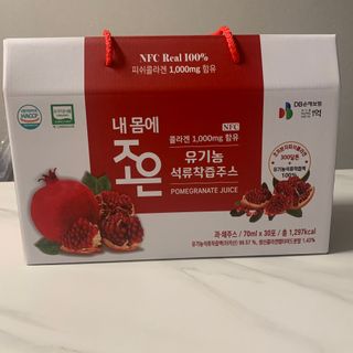 농업회사법인조은 유기농 석류 NFC 착즙주스 70ml 30포 — 5점을 준 리뷰어가 2021년 10월 올린 사용 사진